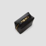 [ MOLVAR ] SQUARE POUCH BLACK / 正方形 ポーチ 本革 日本製レザー ブラック