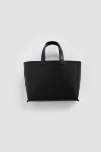 [ MOLVAR ] HAND BAG -hand stitch- / 手縫いのハンドバッグ 一枚革仕立て 本革 イタリアンレザー ブラック