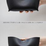 [ MOLVAR ] EYE WEAR CASE -hand stitch- / 手縫いのめがねケース 一枚革仕立て 本革 イタリアンレザー ブラック