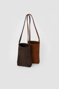 [ MOLVAR ] SUEDE MINI TOTE BAG / スエードミニトートバッグ 本革 イタリアンレザー 縦長