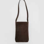[ MOLVAR ] SUEDE MINI TOTE BAG DARK BROWN/ スエードミニトートバッグ 本革 イタリアンレザー 縦長 ダークブラウン