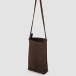 [ MOLVAR ] SUEDE MINI TOTE BAG DARK BROWN/ スエードミニトートバッグ 本革 イタリアンレザー 縦長 ダークブラウン