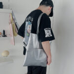 NUANCE TOTE BAG M +POCKET silver / ニュアンストートバッグ （M） ポケット付き 日本製レザー シルバー