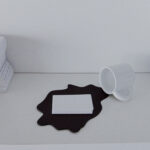 [ WITHOUT WASTING / MOLVAR ] SPILLED COFFEE LEATHER PAD / こぼれた珈琲のレザーパッド 本革