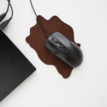 [ WITHOUT WASTING / MOLVAR ] SPILLED COFFEE LEATHER PAD / こぼれた珈琲のレザーパッド 本革