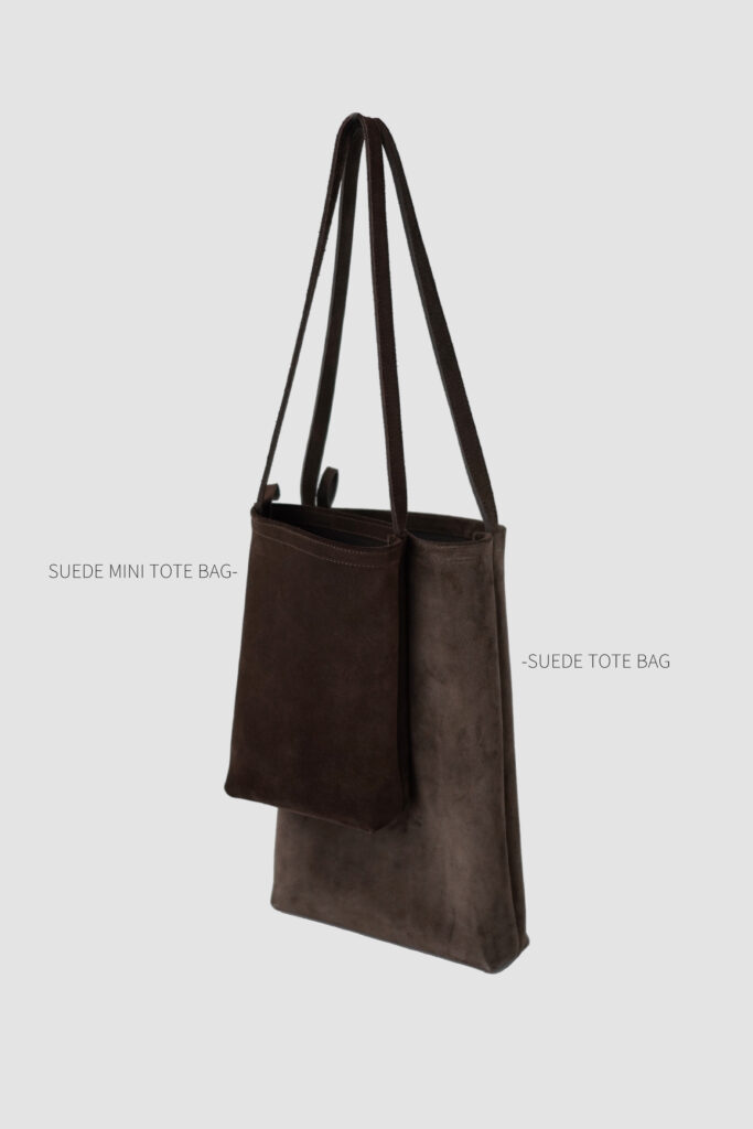 [ MOLVAR ] SUEDE TOTE BAG / スエードトートバッグ 本革 イタリアンレザー 縦長