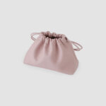 [ MOLVAR ] DRAWSTRING POUCH (M) / PINK / 巾着ポーチM 本革 イタリアンレザー ピンク