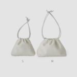 [ MOLVAR ] DRAWSTRING POUCH (M) / WHITE / 巾着ポーチM 本革 イタリアンレザー ホワイト