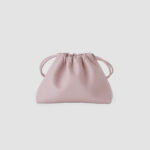 [ MOLVAR ] DRAWSTRING POUCH (M) / PINK / 巾着ポーチM 本革 イタリアンレザー ピンク
