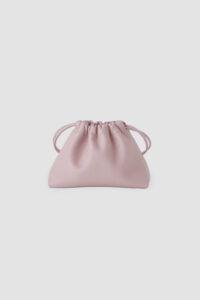 [ MOLVAR ] DRAWSTRING POUCH (M) / PINK / 巾着ポーチM 本革 イタリアンレザー ピンク
