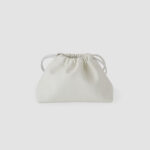 [ MOLVAR ] DRAWSTRING POUCH (M) / WHITE / 巾着ポーチM 本革 イタリアンレザー ホワイト
