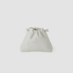 [ MOLVAR ] DRAWSTRING POUCH (S) / WHITE / 巾着ポーチS 本革 イタリアンレザー ホワイト