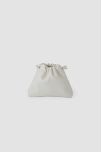 [ MOLVAR ] DRAWSTRING POUCH (S) / WHITE / 巾着ポーチS 本革 イタリアンレザー ホワイト