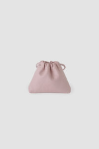 [ MOLVAR ] DRAWSTRING POUCH (S) / PINK / 巾着ポーチS 本革 イタリアンレザー ピンク