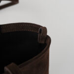 [ MOLVAR ] SUEDE CAFE TOTE BAG / BEAR / 牛革スエードカフェトートバッグ 本革 イタリアンレザー 横長 ダークブラウン