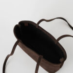 [ MOLVAR ] SUEDE CAFE TOTE BAG / BEAR / 牛革スエードカフェトートバッグ 本革 イタリアンレザー 横長 ダークブラウン