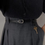 [ MOLVAR ] 8 HOLE BELT ＋ / ANTIQUE BLACK/ レザーベルト 本革 キーリング付き アンティークブラック