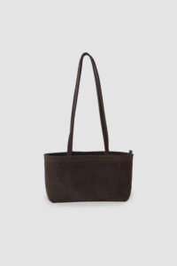 [ MOLVAR ] SUEDE CAFE TOTE BAG / BEAR / 牛革スエードカフェトートバッグ 本革 イタリアンレザー 横長 ダークブラウン